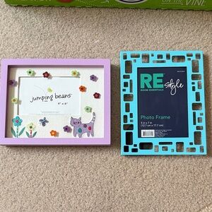 Jumping Beans Purple Floral Cat Photo Frame